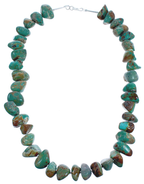 Southwestern Authentic Sterling Silver Turquoise Bead Necklace BX120649